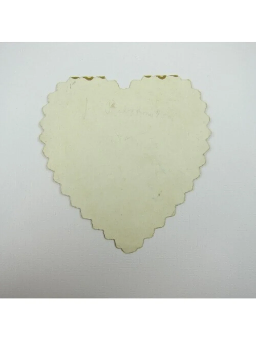 Valentine Card Girl Pink Carnation Flowers Heart Embossed Die cut Bifold Antique